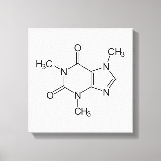 Impressão Em Tela Caffeine Molecule Chemistry Átomos de café
