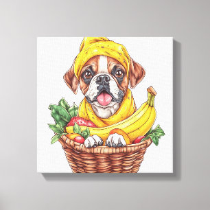 Impressão Em Tela Caixa de Banana � Cachorro de Fruta Engraçado
