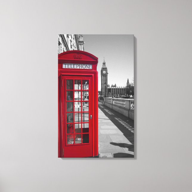 Impressão Em Tela Caixa de telefone Big Ben Red (Frente)
