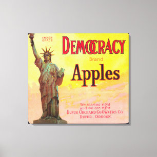 Impressão Em Tela Caixa LabelDufur de Apple da democracia, OU