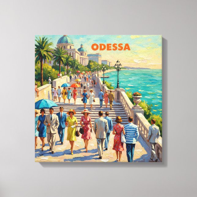 Impressão Em Tela Calçada à Beira-Mar de Odessa Ucrânia Arte em Tela (Frente)
