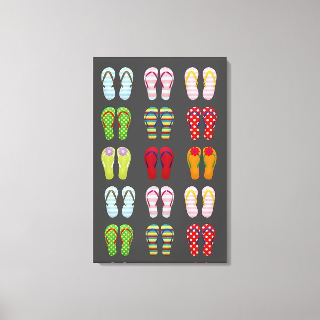 Impressão Em Tela Calçado engraçado chinelos de Verão coloridos (Frente)