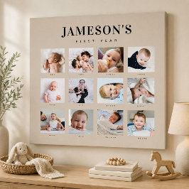 Impressão Em Tela Calendário de Fotos de Lembrança do Primeiro Ano d