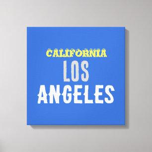 Impressão Em Tela California Los Angeles City USA Retro Vintage Blue