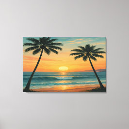 Impressão Em Tela California Ocean Sunset – 36x24 Wall Art Print