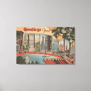 Impressão Em Tela Califórnia (Oeste Ouro)Grandes Cenas de Letra