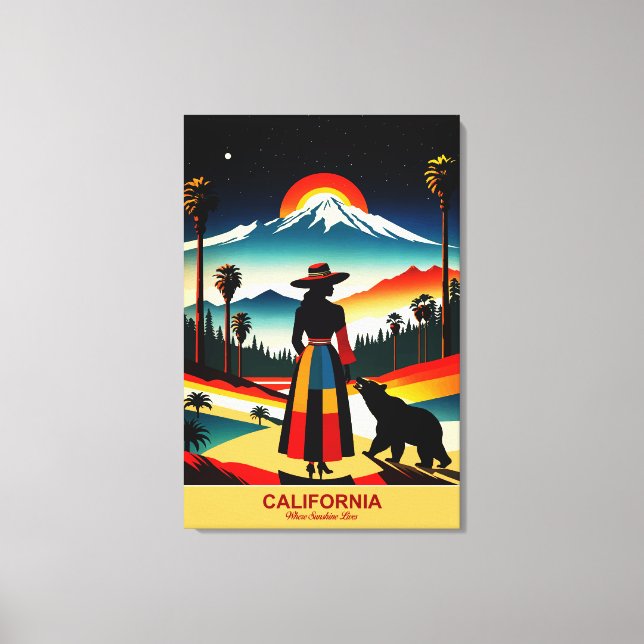 Impressão Em Tela Califórnia: Onde mora o sol (Frente)