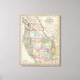 Impressão Em Tela Califórnia, Oregon, Washington, Utá, New mexico