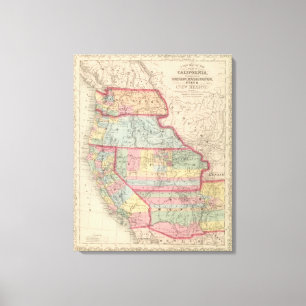 Impressão Em Tela Califórnia, territórios de Oregon, Washington