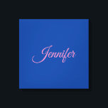 Impressão Em Tela Caligrafia Elegante Azul Cor-de-Rosa Nome Personal<br><div class="desc">Este produto era muito bom e eu adoro quão fácil é para personalizar a design. A design era muito simples,  por isso estou muito satisfeito quando crio.</div>