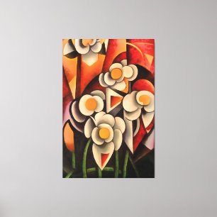Impressão Em Tela Calla Lily Geométrica Art Abstrato Em Tons Castanh