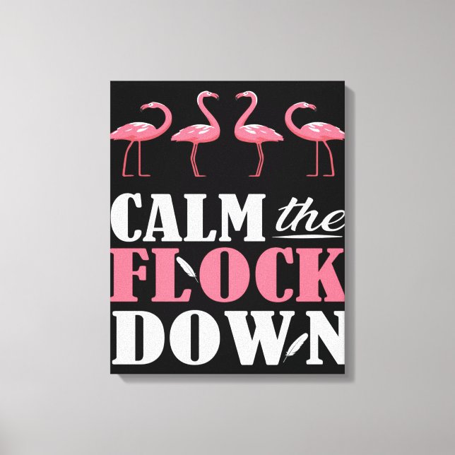 Impressão Em Tela Calma, Flamingo Rosa. (Frente)