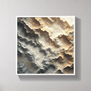 Impressão Em Tela Camadas Abstratas de Arenito - Tom Terroso Natural
