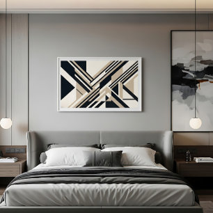 Impressão Em Tela Camadas Neutras Abstratas Modernas 3D