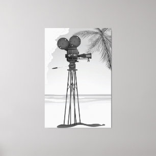 Impressão Em Tela Câmara de filmes antigos do tempo do filme.