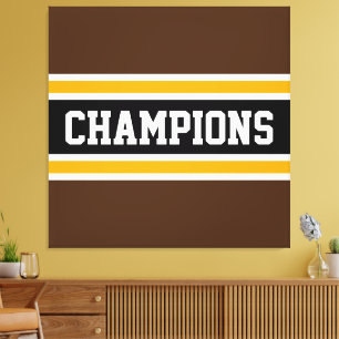 Impressão Em Tela CÂMARAS ESPORTE Black Yellow Stripes