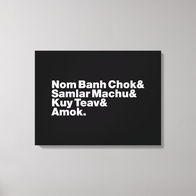 Impressão Em Tela Cambojano / Comida Khmer Street (Frente)