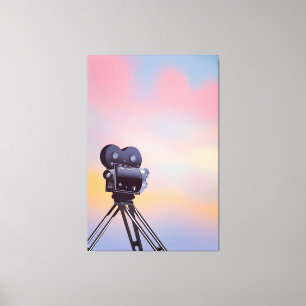 Impressão Em Tela Câmera de filme antiga pôr do sol