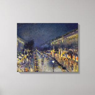 Impressão Em Tela Camille Pissarro - Boulevard Montmartre à Noite