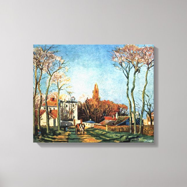 Impressão Em Tela Camille Pissarro Entrance para a aldeia de Voisin (Frente)