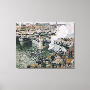 Impressão Em Tela Camille Pissarro Pont Boieldieu em Rouen Painting