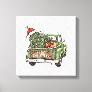Impressão Em Tela Caminhão de Natal Vintage Feliz Natal Homens Mulhe