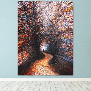 Impressão Em Tela Caminho Colorido da Solidão Abstrata – Estrada