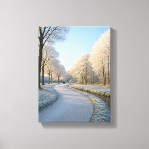 Impressão Em Tela Caminho de Inverno de Neve com Árvores Congeladas