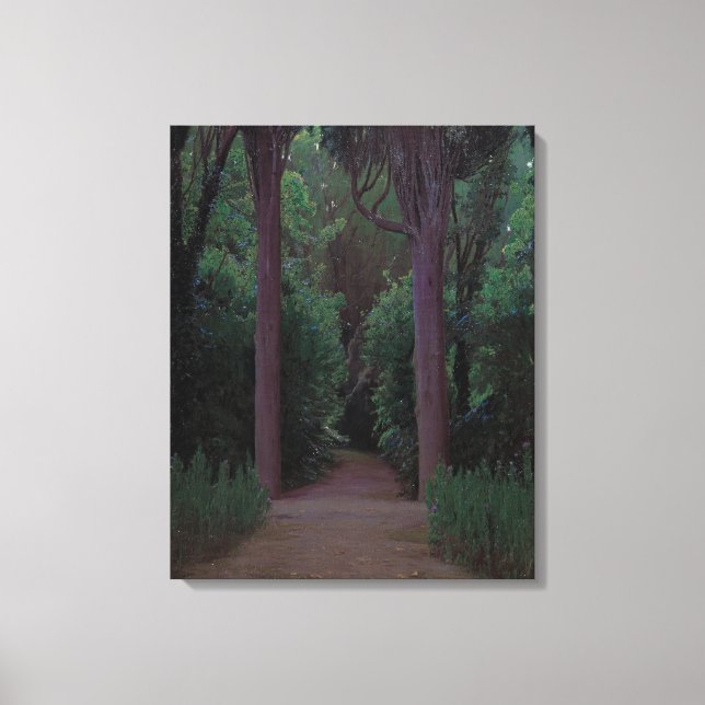 Impressão Em Tela Caminho num Parque (por Santiago Rusiñol) (Frente)