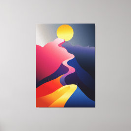 Impressão Em Tela Caminho para o Sol – Vibrante Montanha Abstrata