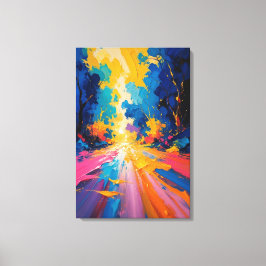 Impressão Em Tela Caminho Radiante - Paisagem Abstrata Vibrante