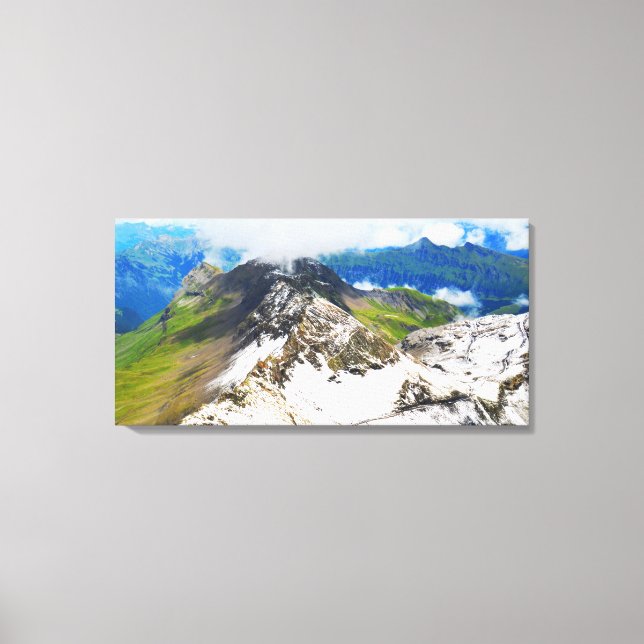 Impressão Em Tela Caminhos nos Alpes suíços (Frente)