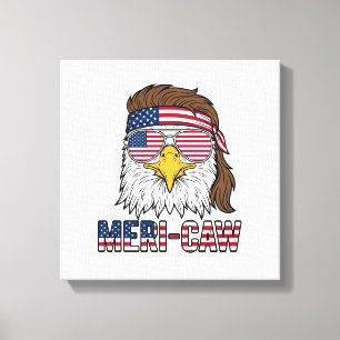 Impressão Em Tela Camisa Águia Patriótica Meri-Caw Gravura Vintage_1