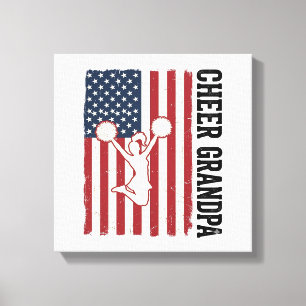 Impressão Em Tela Camisa de bandeira vintage patriótica Cheer Grandp