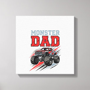 Impressão Em Tela Camisa de Caminhão Monstro Vintage Pai Monstro Des