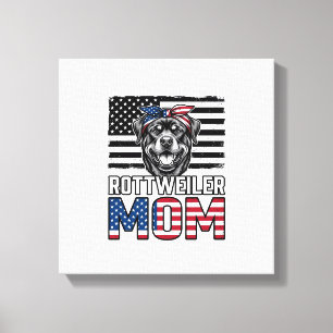 Impressão Em Tela Camisa de Cão Vintage Patriótica da Mamãe Rottweil