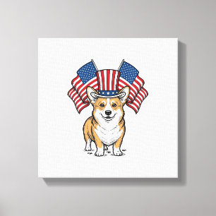Impressão Em Tela Camisa de desenho de gravação vintage de Corgi Pat