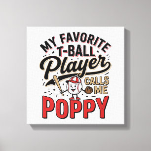 Impressão Em Tela Camisa de desenho de gravura vintage de T-Ball Pop