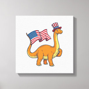Impressão Em Tela Camisa de Gravura Vintage Bandeira de Dinossauro P
