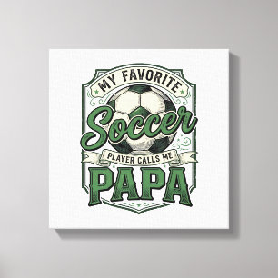 Impressão Em Tela Camisa de Gravura Vintage de Papai de Futebol_1