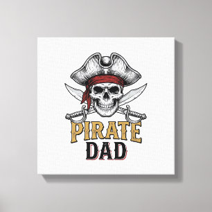 Impressão Em Tela Camisa de Gravura Vintage Espada Caveira Pai Pirat