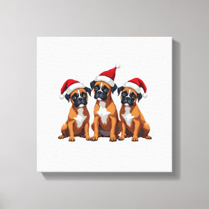 Impressão Em Tela Camisa de Natal do Cão Boxer Suéter Feio Luz de Na