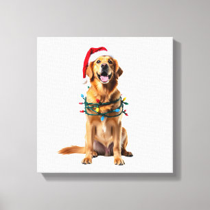 Impressão Em Tela Camisa de Natal para Cachorro, Golden retriever Pa