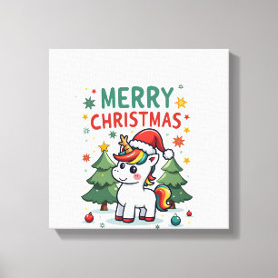 Impressão Em Tela Camisa de Natal Unicórnio Meninas Roupas de Natal 
