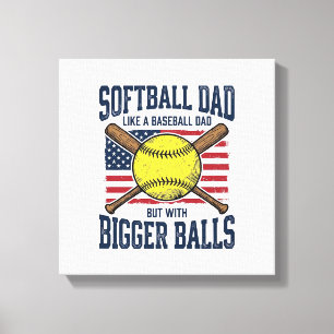 Impressão Em Tela Camisa de Pai de Softbol Antigo Bolas Maiores Desi