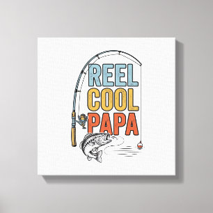 Impressão Em Tela Camisa de Pesca Reel Cool Papa Design_1