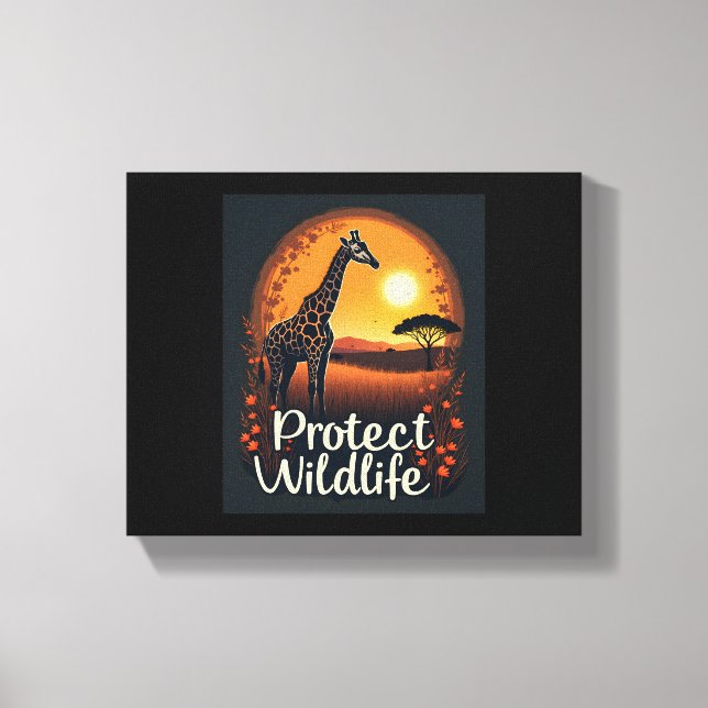 Impressão Em Tela Camisa de tanque da girafa da savana (Frente)