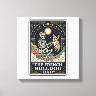 Impressão Em Tela Camisa de Tarot de Esqueleto Vintage do Papai Bull
