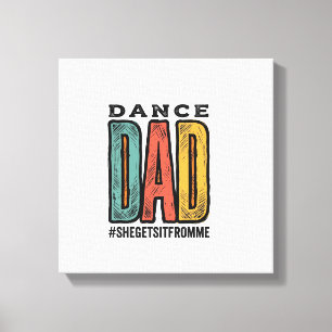 Impressão Em Tela Camisa de Tipografia Vintage de Pai de Dança_1