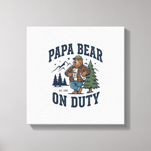 Impressão Em Tela Camisa do Dia dos Pais Papai Urso em Serviço Anima